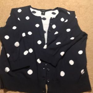 Blue and white cardigan